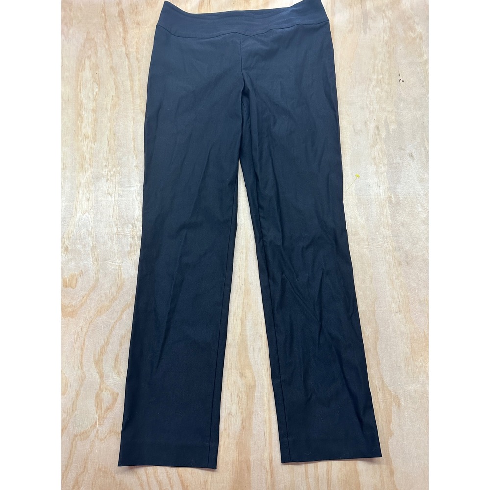 Nic+Zoe Wonderstretch Straight Leg Pants Black Size 8 Pull On Trousers
